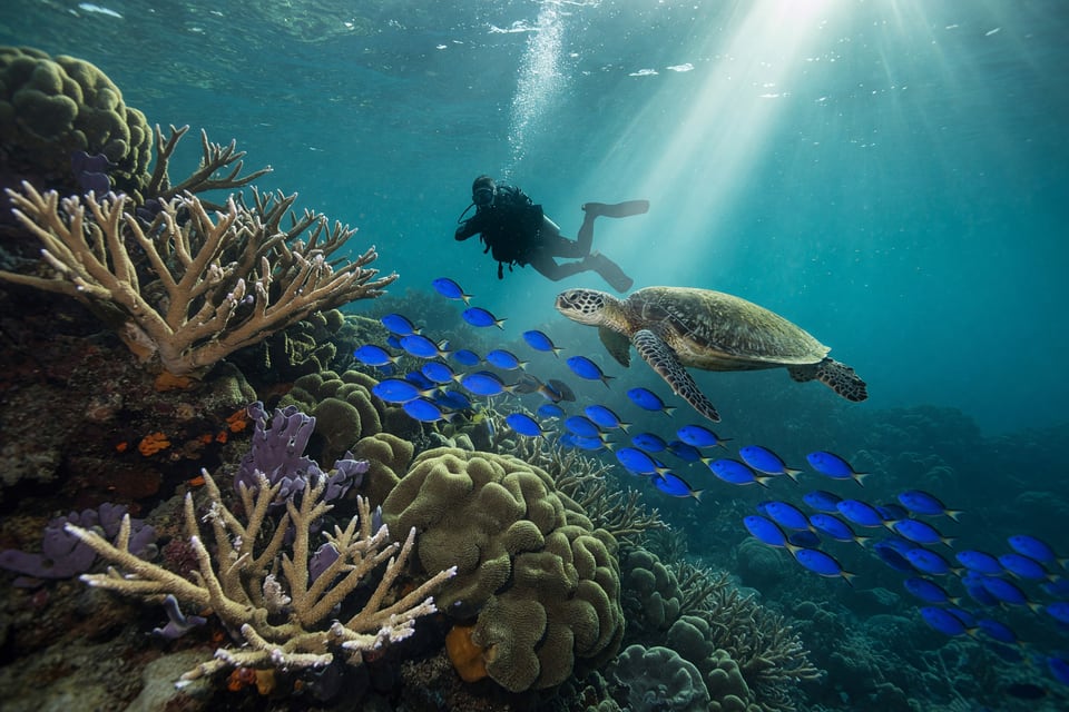 Snorkel set — mask, snorkel, fins