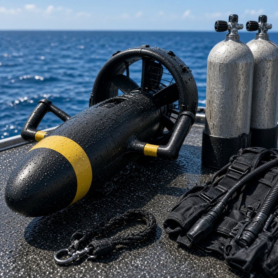 Scuba DPV — depth-rated diver propulsion vehicle